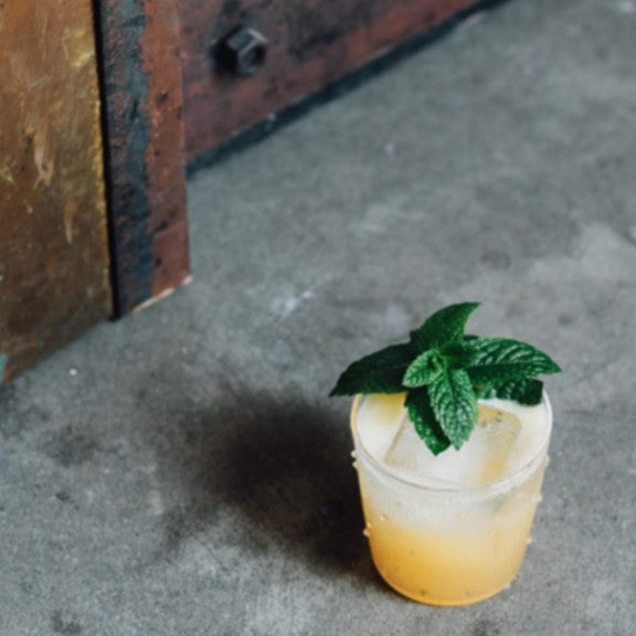 Peach Bourbon Smash Mocktail