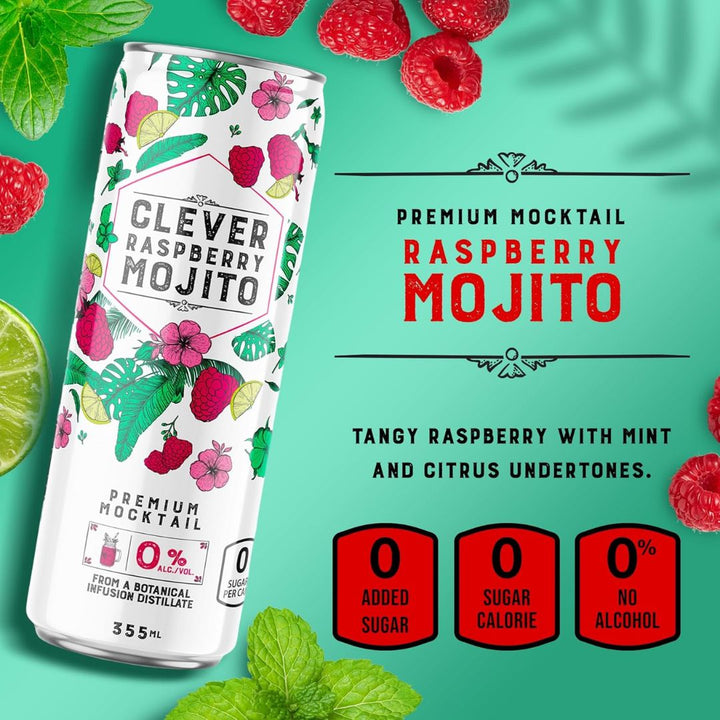 Clever Mocktail - Sugar-Free Raspberry Mojito