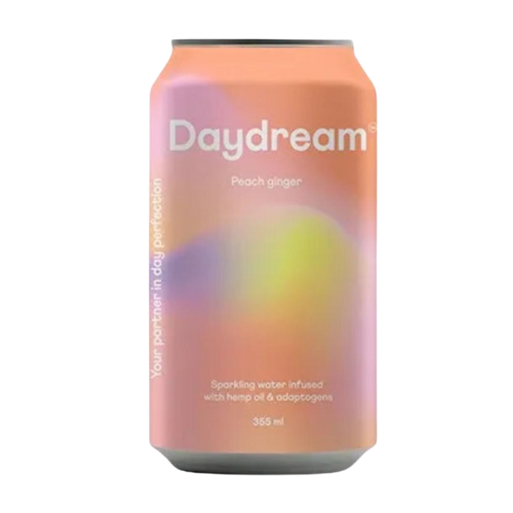 Daydream  - Peach Ginger Hemp and Adaptogen Infused Sparkling Water - 12 Pack