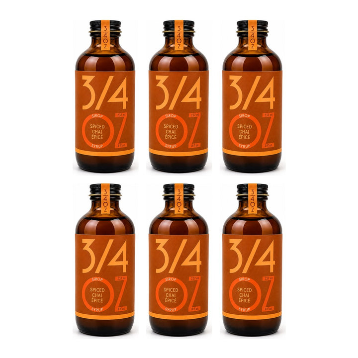 3/4 OZ - Chai Spiced Latte Syrup, 6 bottles