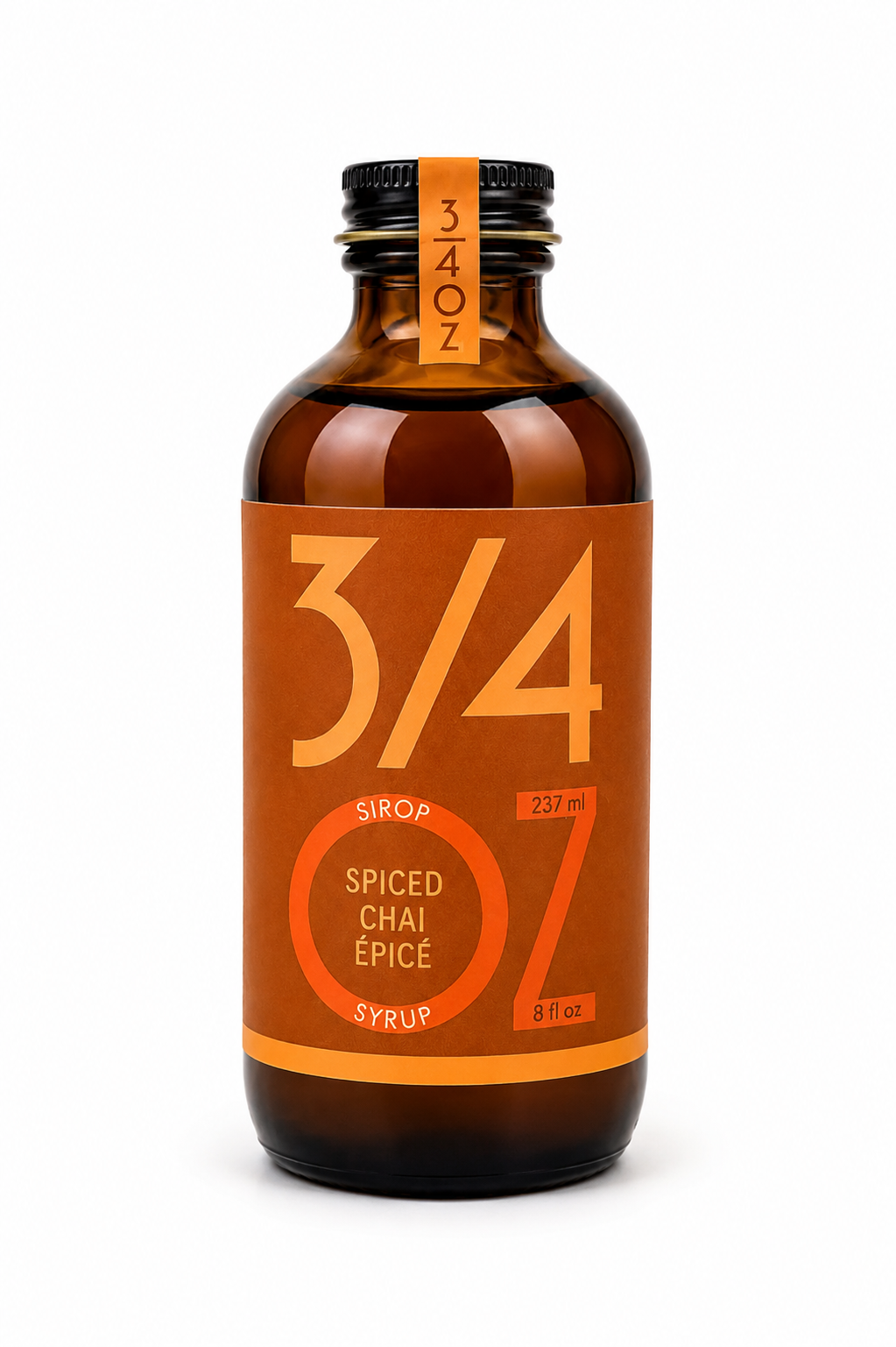 3/4 OZ - Chai Spiced Latte Syrup bottle, 2026 rebrand