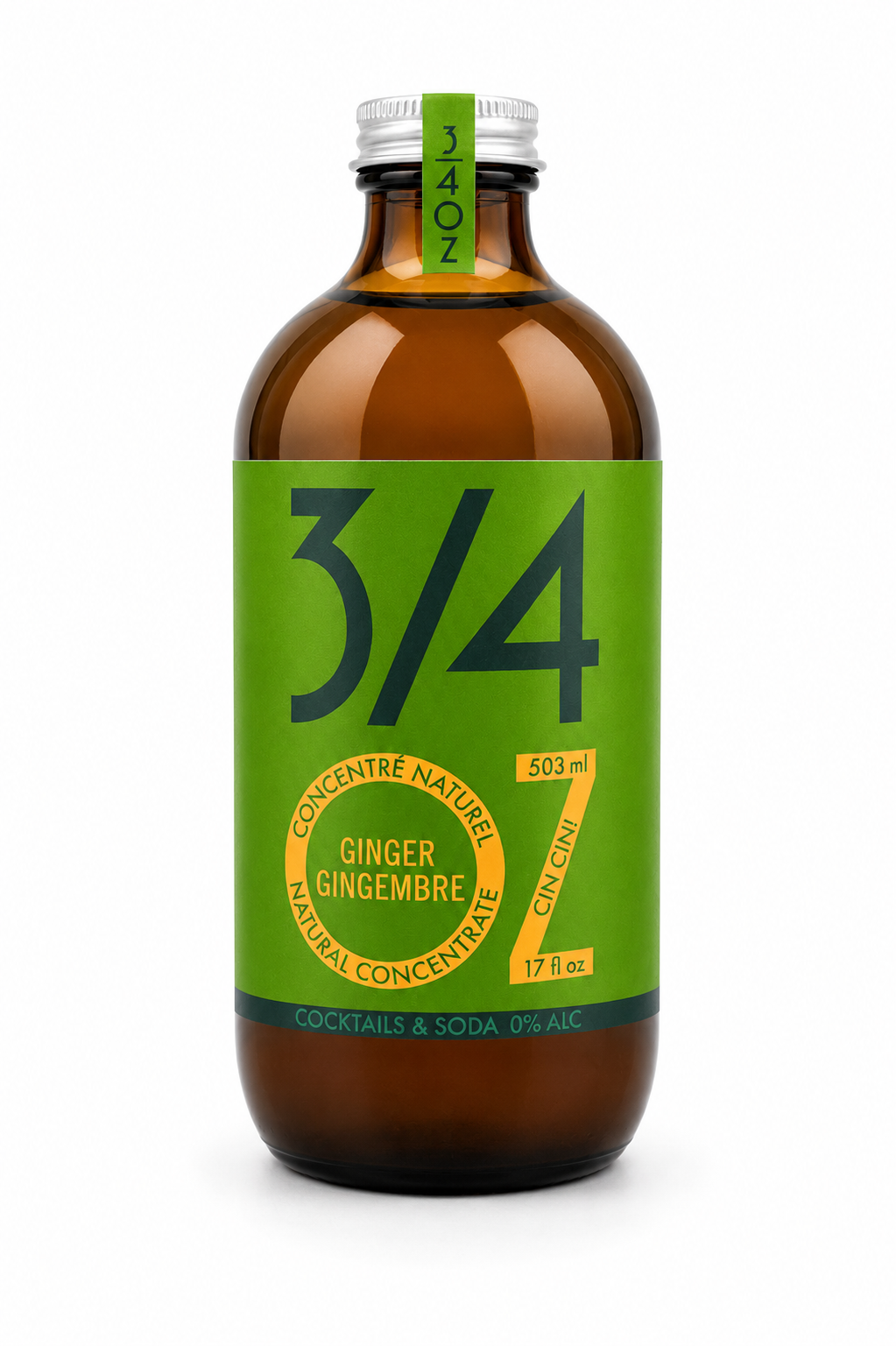 3/4 OZ - Ginger Ale Concentrate bottle, 2026 rebrand