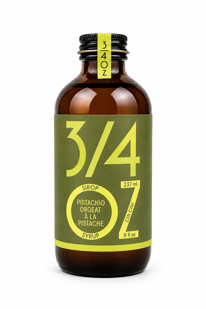 3/4 OZ - Pistachio Orgeat Syrup bottle, 2026 rebrand