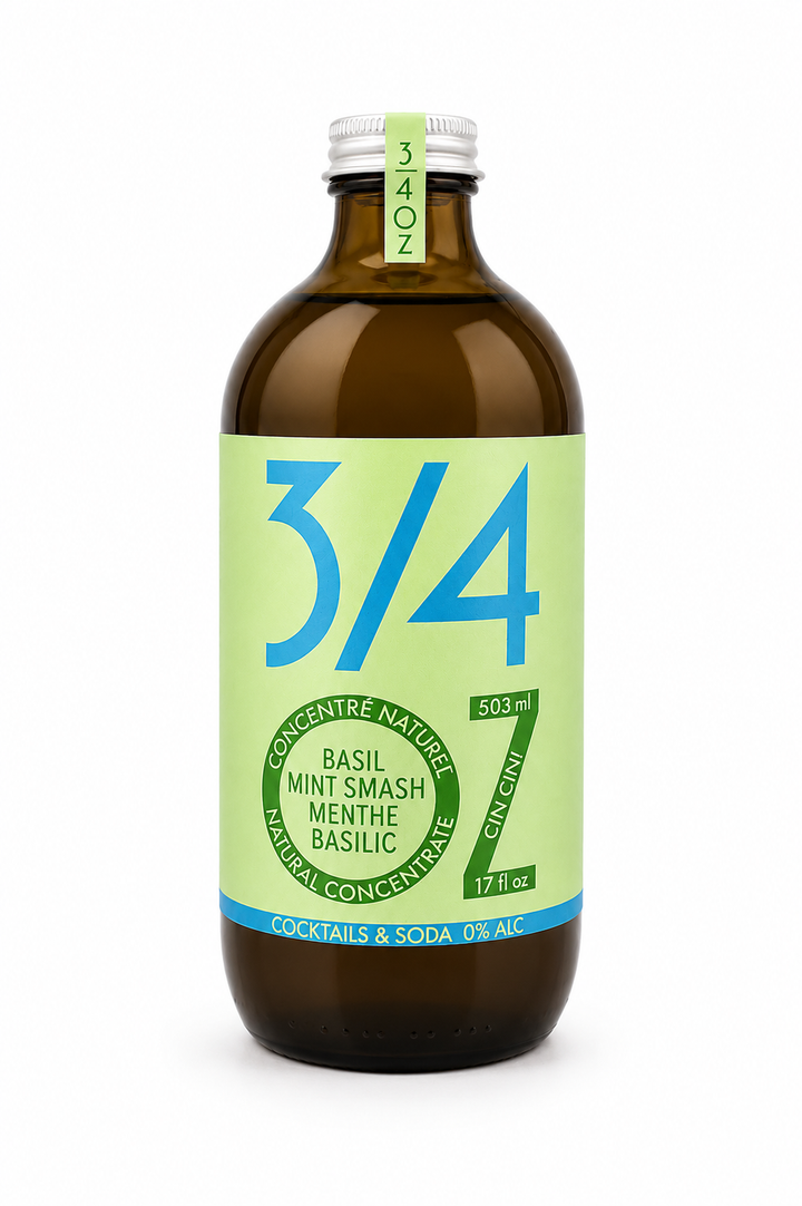 3/4 OZ - Mint Basil Smash Tonic bottle, 2026 rebrand