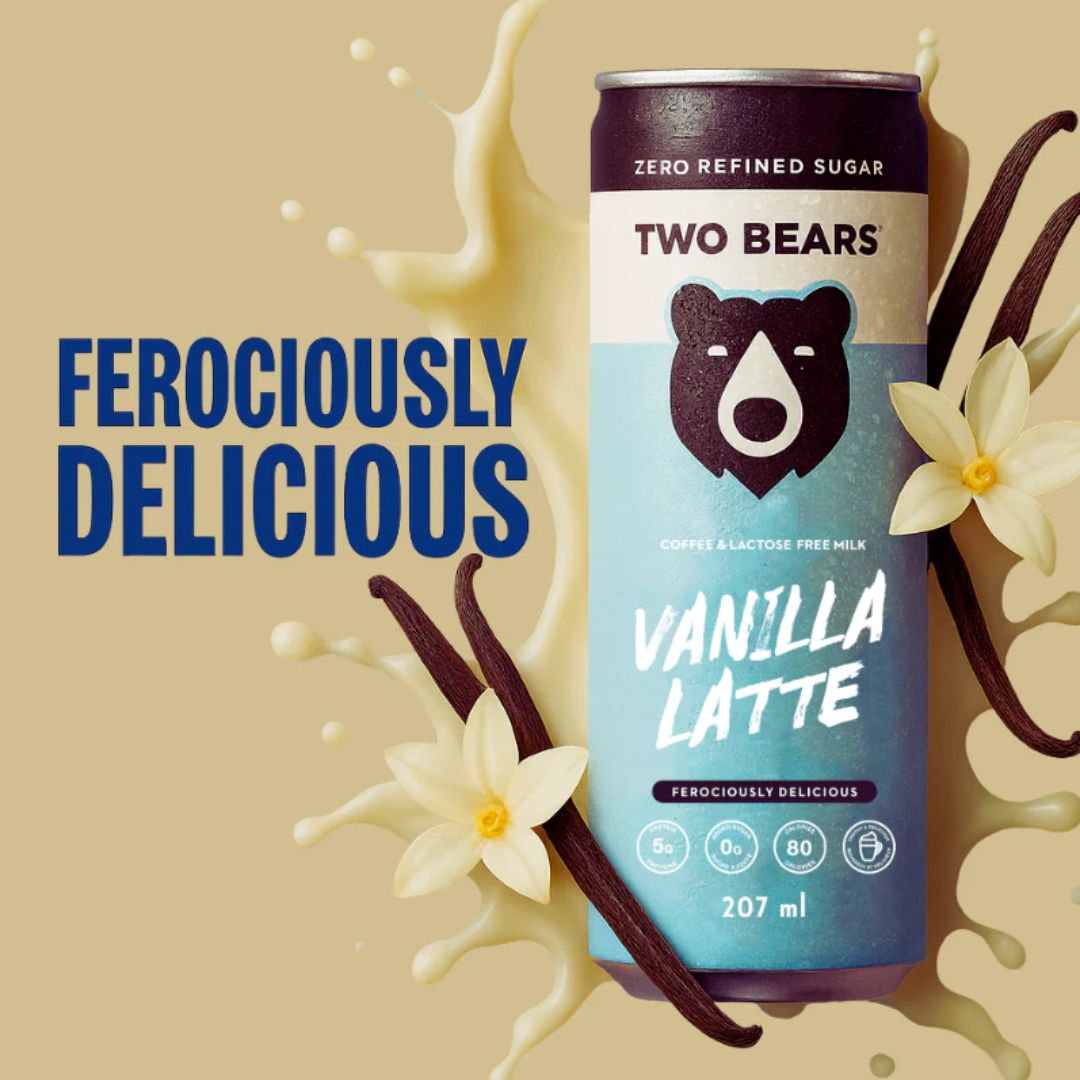 Two Bears Natural Lactose-Free Dairy Vanilla Latte - Upside Drinks