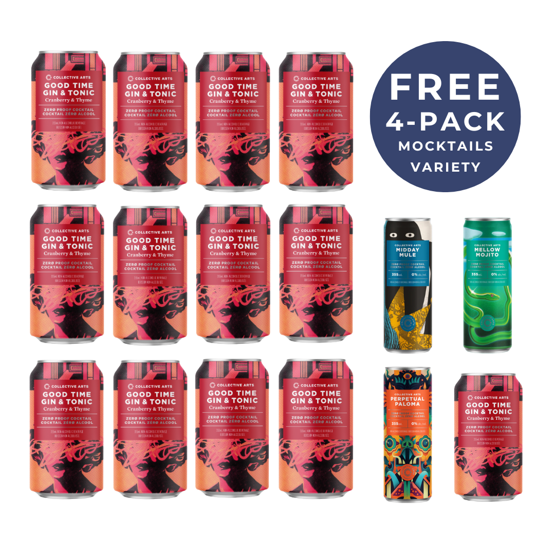 Collective Arts - Cranberry Gin & Tonic 12 Pack + FREE 4-Pack Mocktails