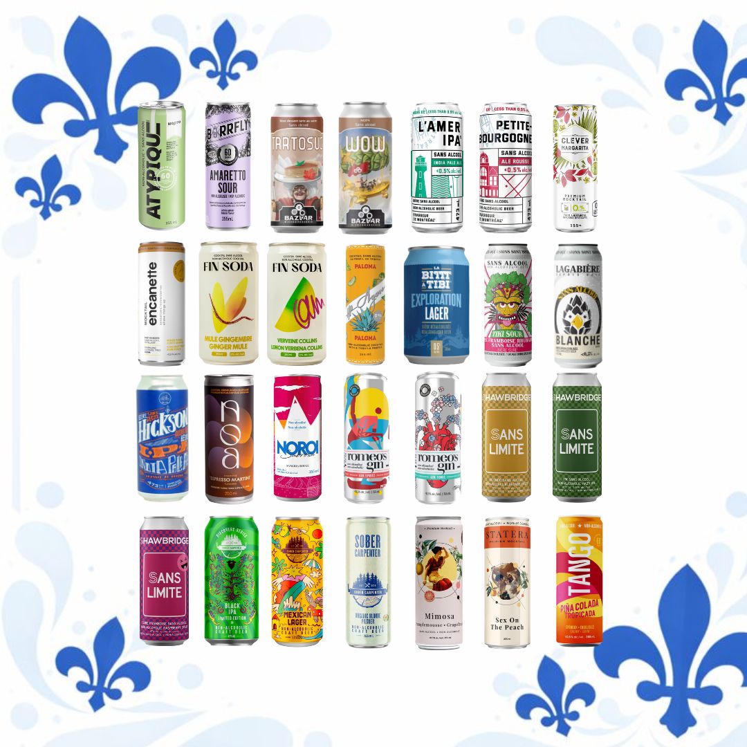 Dry February - Non-Alcoholic 14 Beer & 14 Mocktail Mix (Made in Québec)