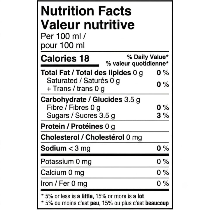 DIVIN 0.0 - Pinot Noir (Single-Serve 250mL), nutrition facts
