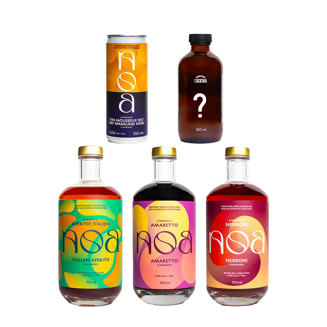 NOA x Monsieur Cocktail Dragon Kit: Amaretto, Italian Aperitif, Negroni, Dry Sparkling Wine and a mystery syrup