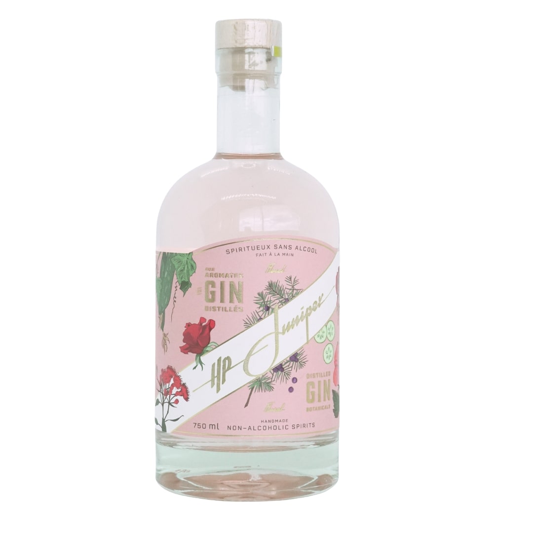 HP Juniper Floral is handmade in small batches in Quebec, using locally sourced natural ingredients, including rose, hibiscus, eucalyptus, cucumber flowers, and of course, juniper berries! With its low sugar content, it is the perfect spirit for flawless alcohol-free Gin & Tonics and other cocktail recipes. Ideal for anyone who's health conscious but still enjoys the finer things in life.